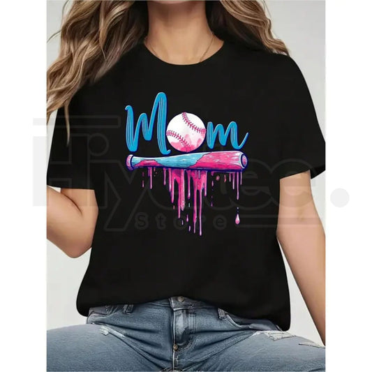 Travel ball baseball mom shirt soft cotton crew neck t-shirt