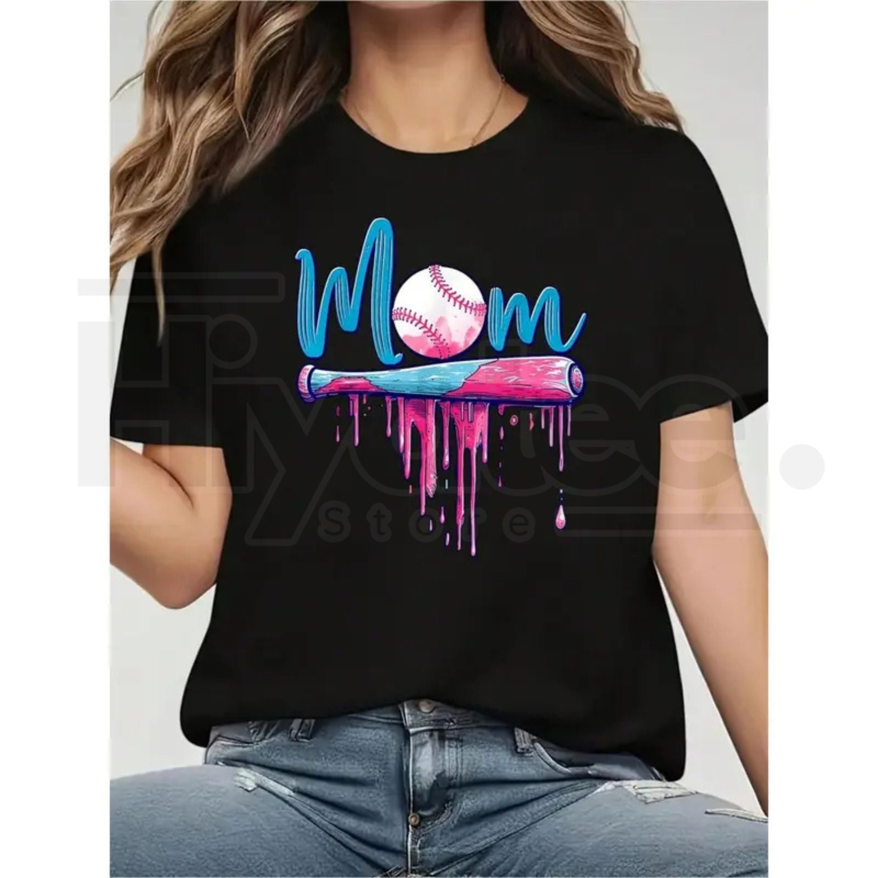 Travel ball baseball mom shirt soft cotton crew neck t-shirt