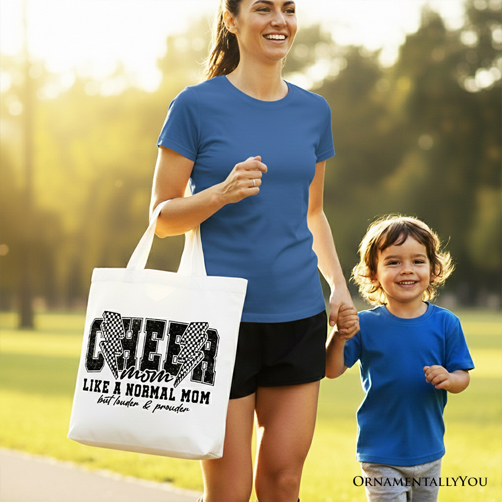 Stylish cheer mom accessory tote for errands and travel