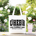 Cheer mom canvas tote bag for cheer competitions and nationals