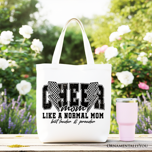 Cheer mom canvas tote bag for cheer competitions and nationals