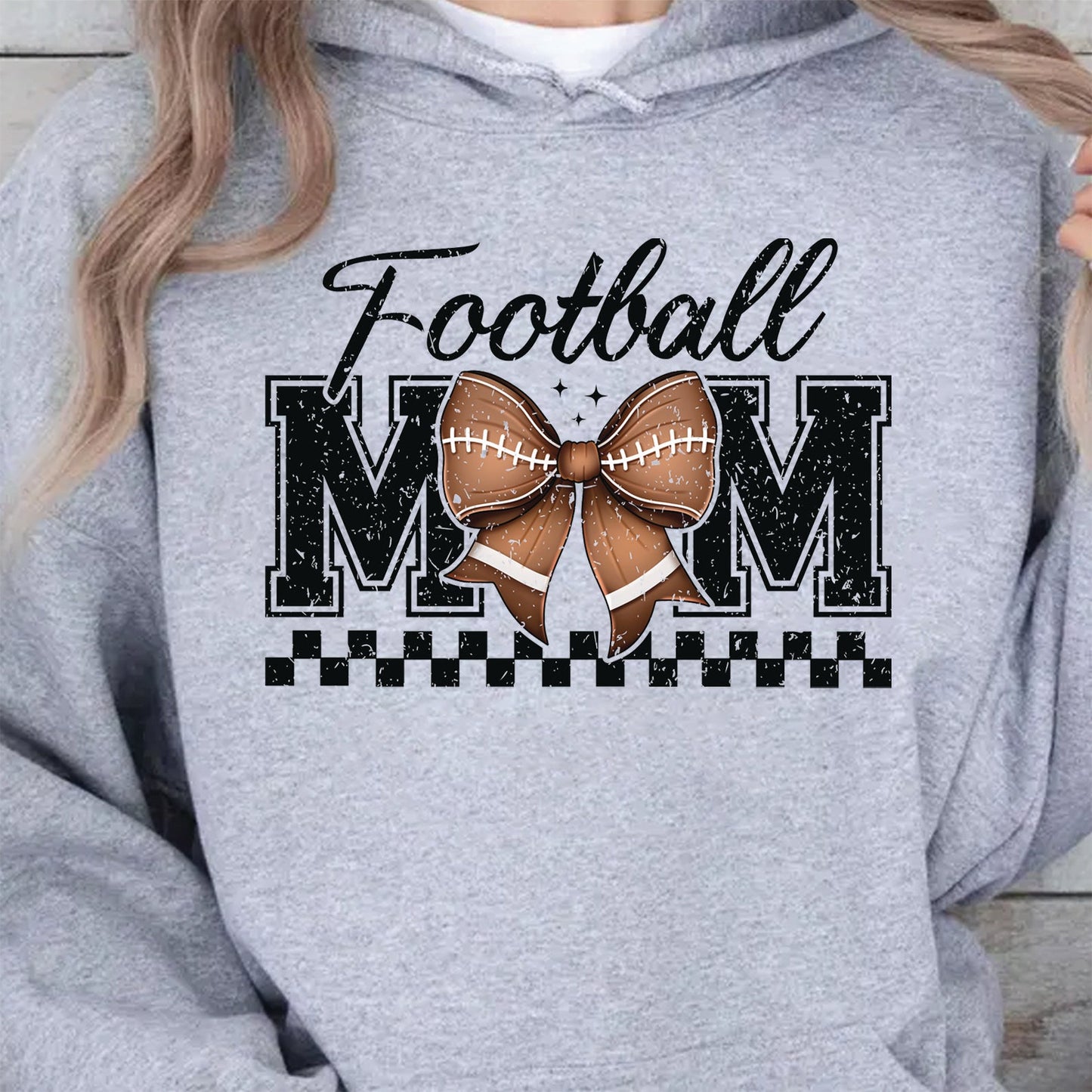Stylish football mom bow hoodie for football season outfits