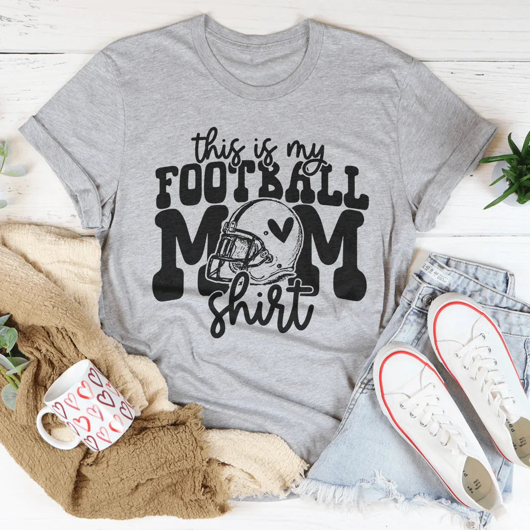 Cute football mom graphic tee for sports moms and team moms
